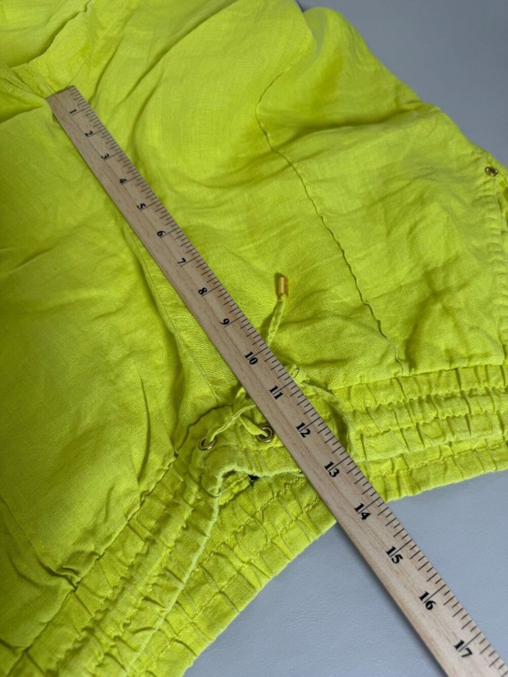 Ellen Tracy Women Lime Green 100% Linen Elastic Waist Pants Size Large Lagenlook - Picture 6 of 15